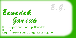 benedek gariup business card